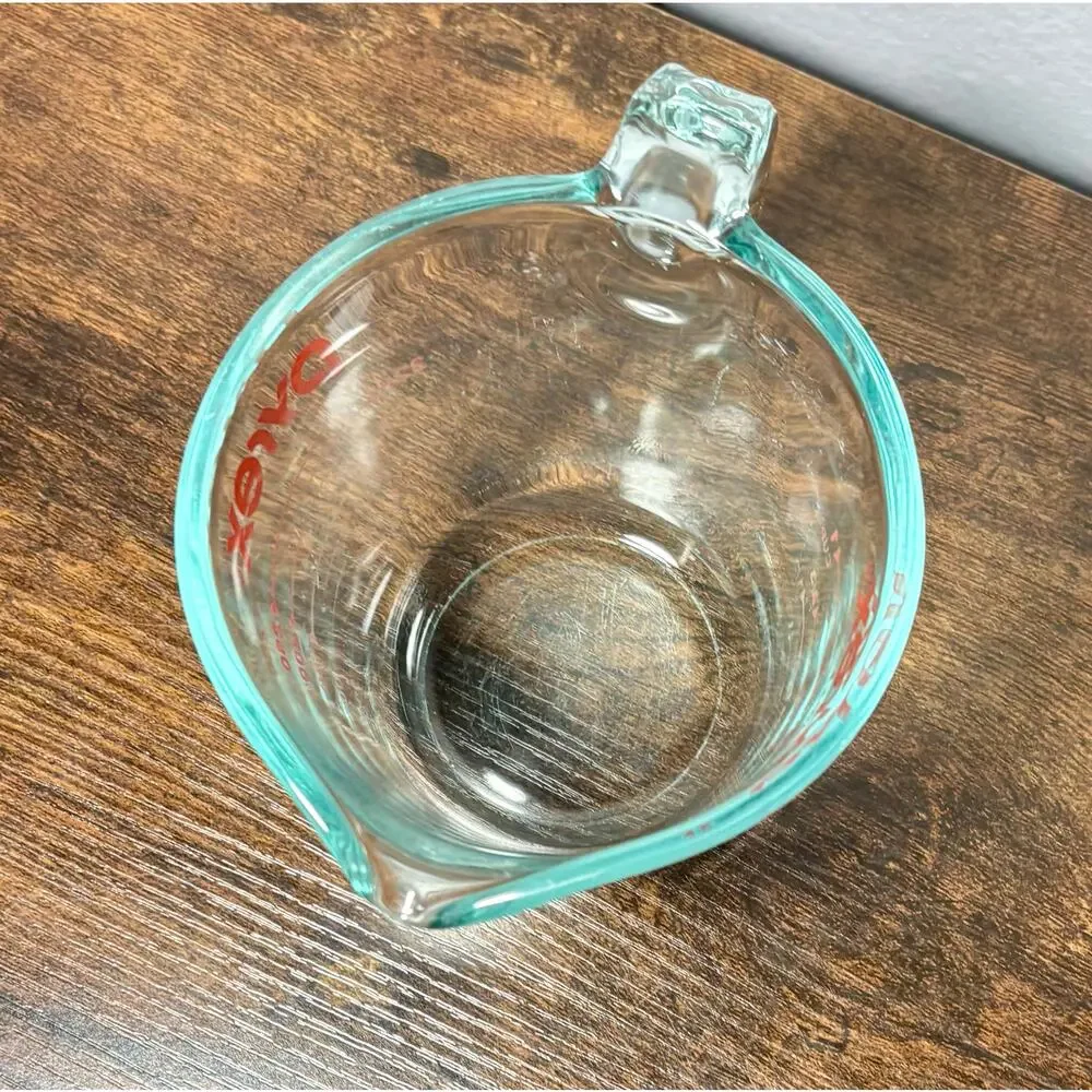 Vintage Pyrex 1 cup/250ml Glass Measuring Cup Open Handle USA